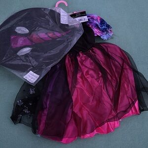NWT Enchanting Unicorn Witch Kids 2 pc Costume Purple & Black Dress & Hat S 6-6X
